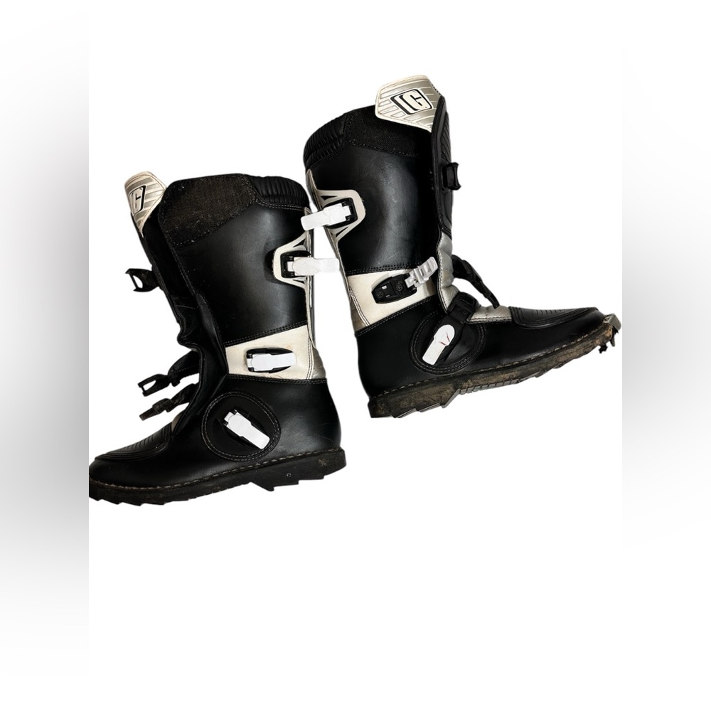 GAERNE G Style Motocross Boots Black/White Mens Sz 5, Made Inn Italy